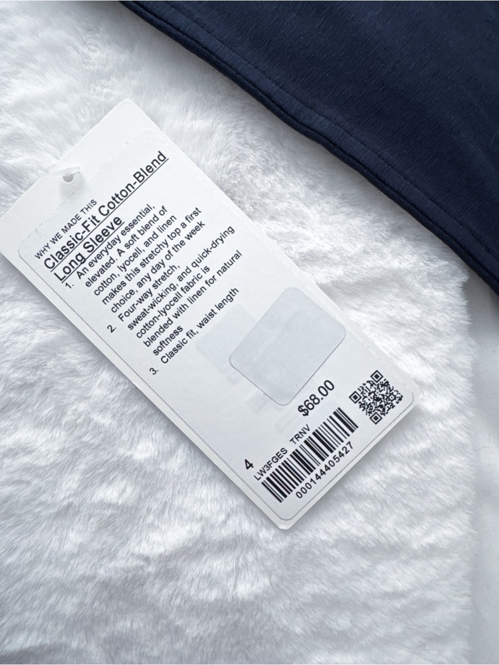 Lululemon Classic Fit Cotton Blend Long Sleeve Top Navy Blue NWT - Picture 11 of 13
